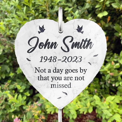 Family - Not A Day Goes By That You Aren't Missed - Personalized Memorial Garden Slate & Hook(AQ) - The Next Custom Gift