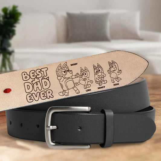 Family - Personalized Gifts For Dad On Father's Day - Personalized Leather Belt - The Next Custom Gift