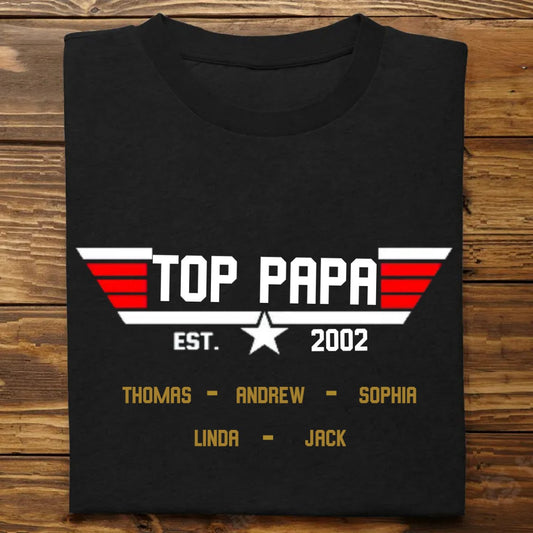 Family - Personalized Papa, Grandpa's Birthday, Father's Day Gift - Personalized Tshirt - The Next Custom Gift