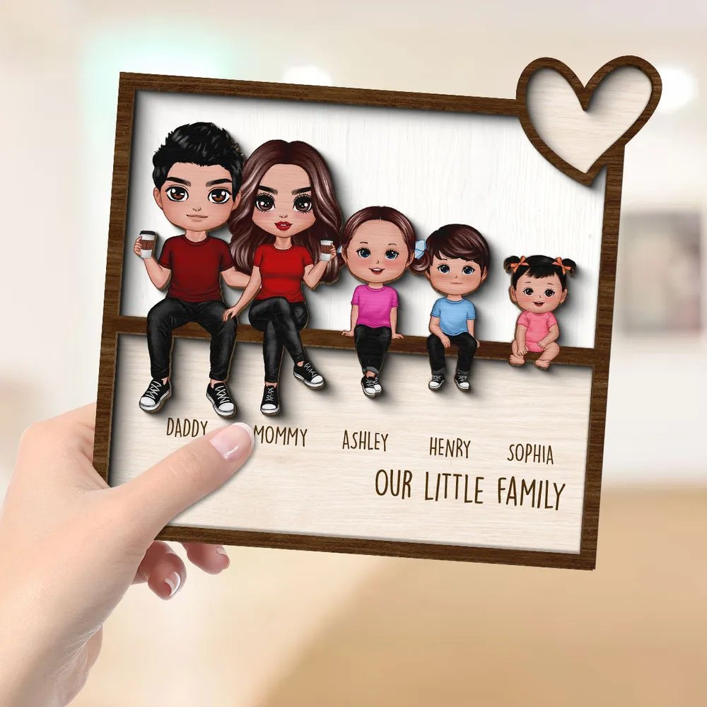 Family - Sitting Together Home Decor - Personalized Wooden Plaque - The Next Custom Gift