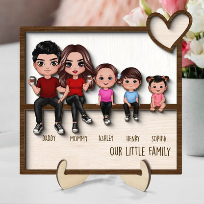 Family - Sitting Together Home Decor - Personalized Wooden Plaque - The Next Custom Gift