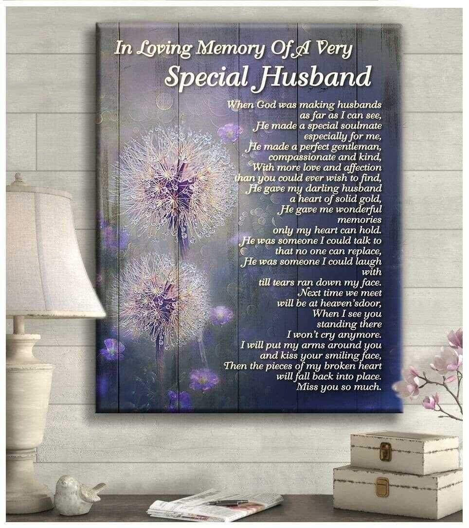 Family - Sympathy Canvas Gift Special Husband Butterfly Wall Art Decor - The Next Custom Gift