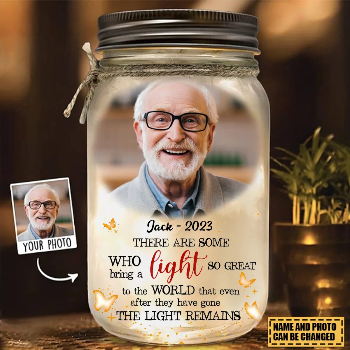 Family - The Light Remains - Personalized Jar Light(BU) - The Next Custom Gift