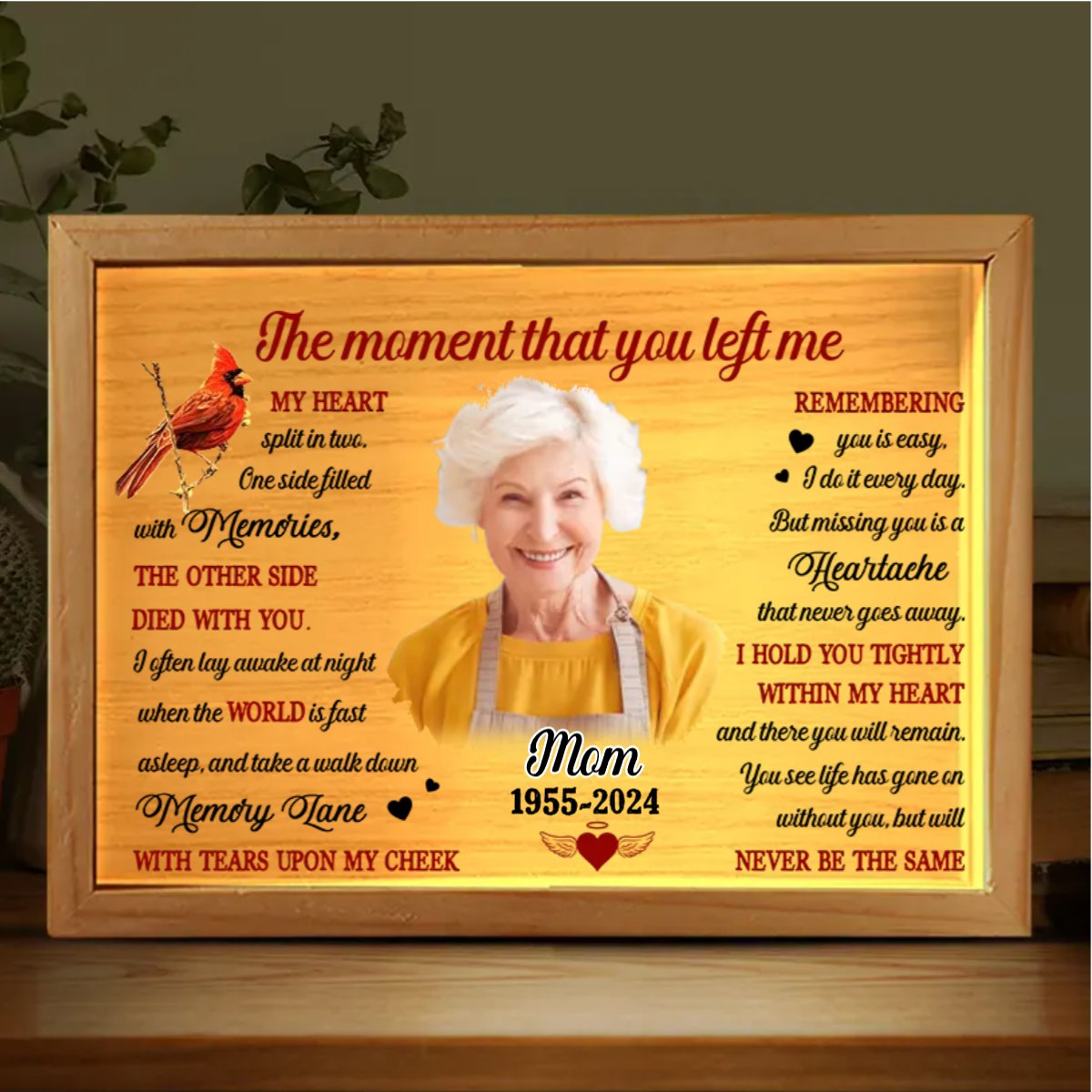 Family - The Moment That You Left Me - Personalized Frame Light Box (NV) - The Next Custom Gift
