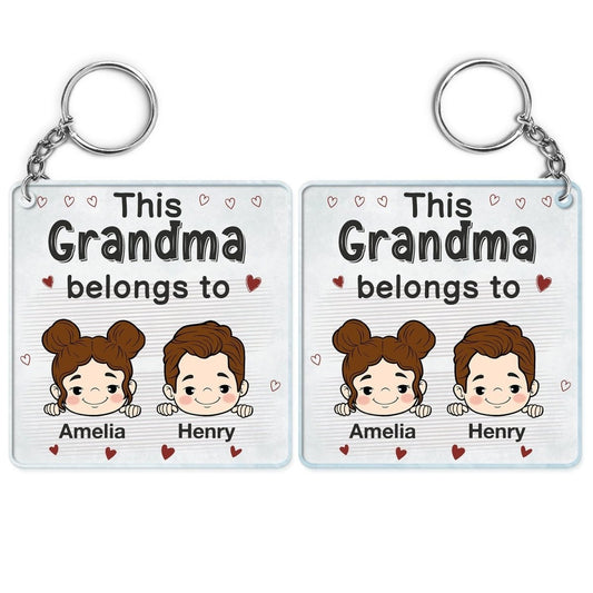 Family - This Grandma Belongs To - Personalized Acrylic Keychain - The Next Custom Gift