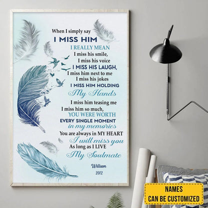 Family - When I Simply Say I Miss Him - Personalized Canvas - The Next Custom Gift