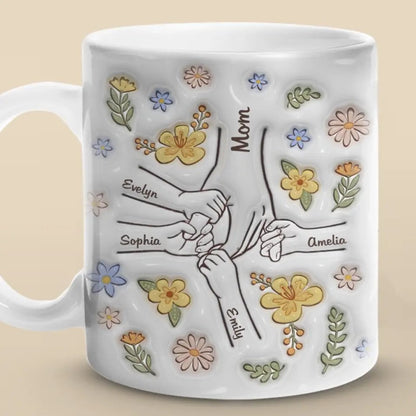 Family - You Hold Our Hands, Also Our Hearts - Personalized 3D Inflated Effect Printed Accent Mug - The Next Custom Gift
