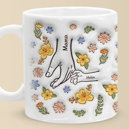 Family - You Hold Our Hands, Also Our Hearts - Personalized 3D Inflated Effect Printed Accent Mug - The Next Custom Gift