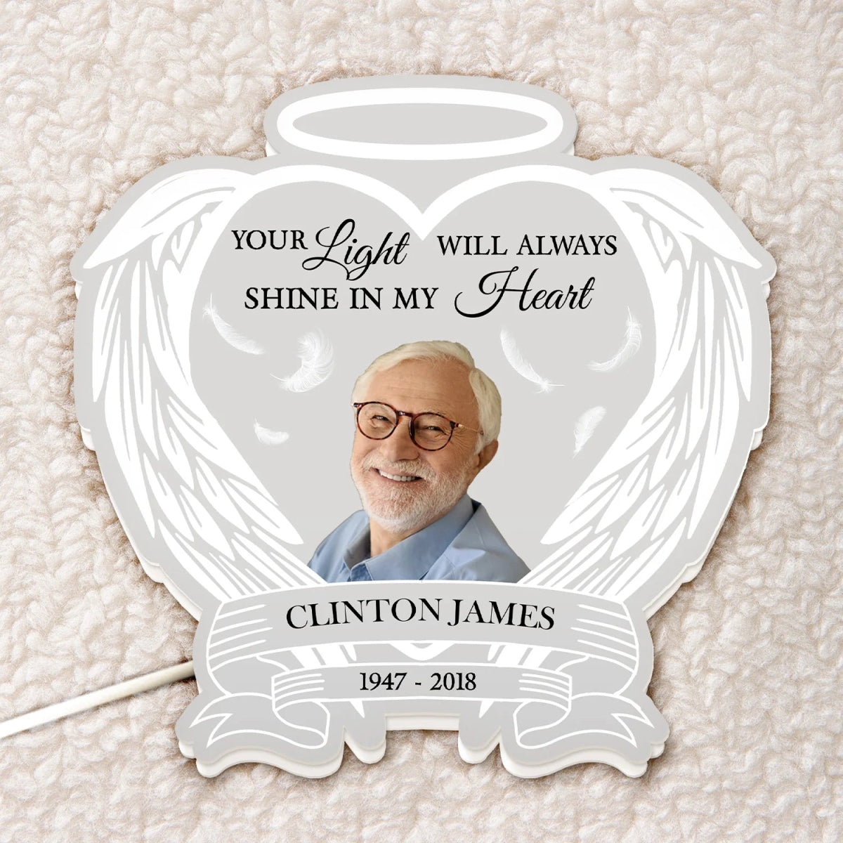 Family - Your Light Will Always Shine In My Heart - Personalized Photo Light Box (HJ) - The Next Custom Gift