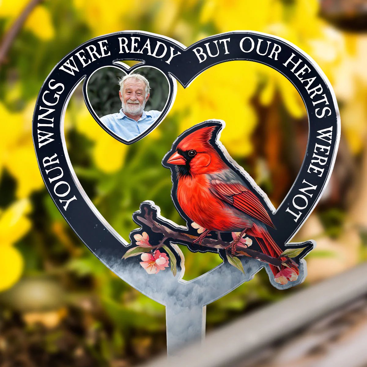 Family - Your Wings Were Ready But Our Hearts Were Not - Personalized Garden Stake (HL) - The Next Custom Gift