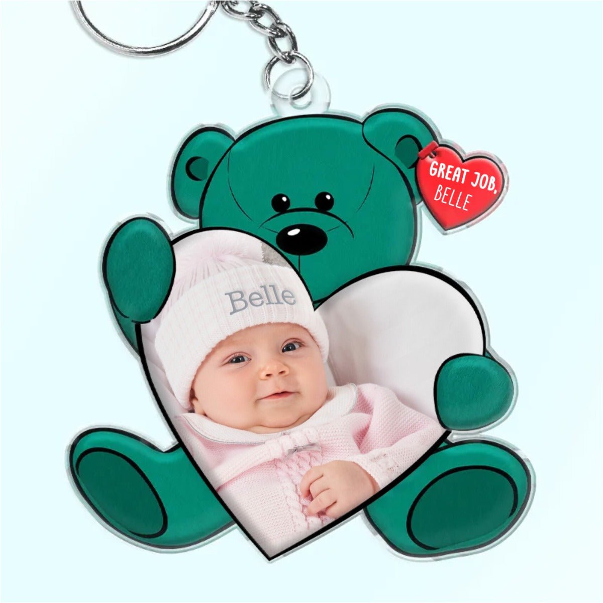 Family - You're Doing Great Bear Hug - Personalized Acrylic Keychain - The Next Custom Gift