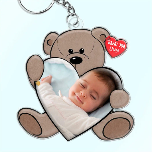 Family - You're Doing Great Bear Hug - Personalized Acrylic Keychain - The Next Custom Gift