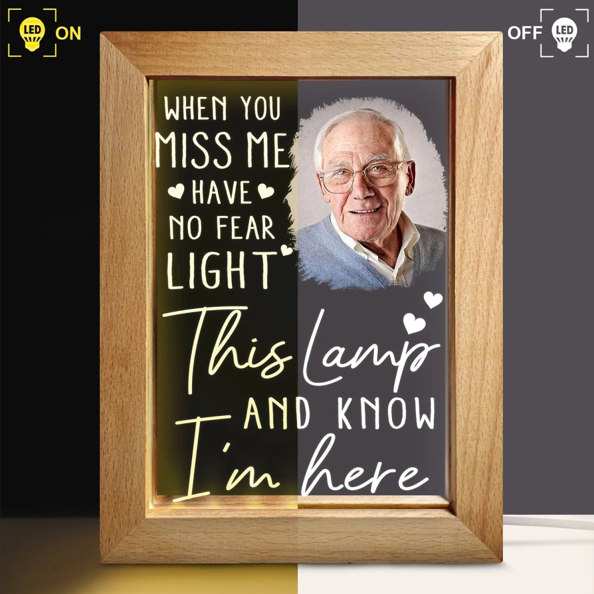 Famiy - Custom Photo When You Miss Me - Personalized Frame Lamp - The Next Custom Gift