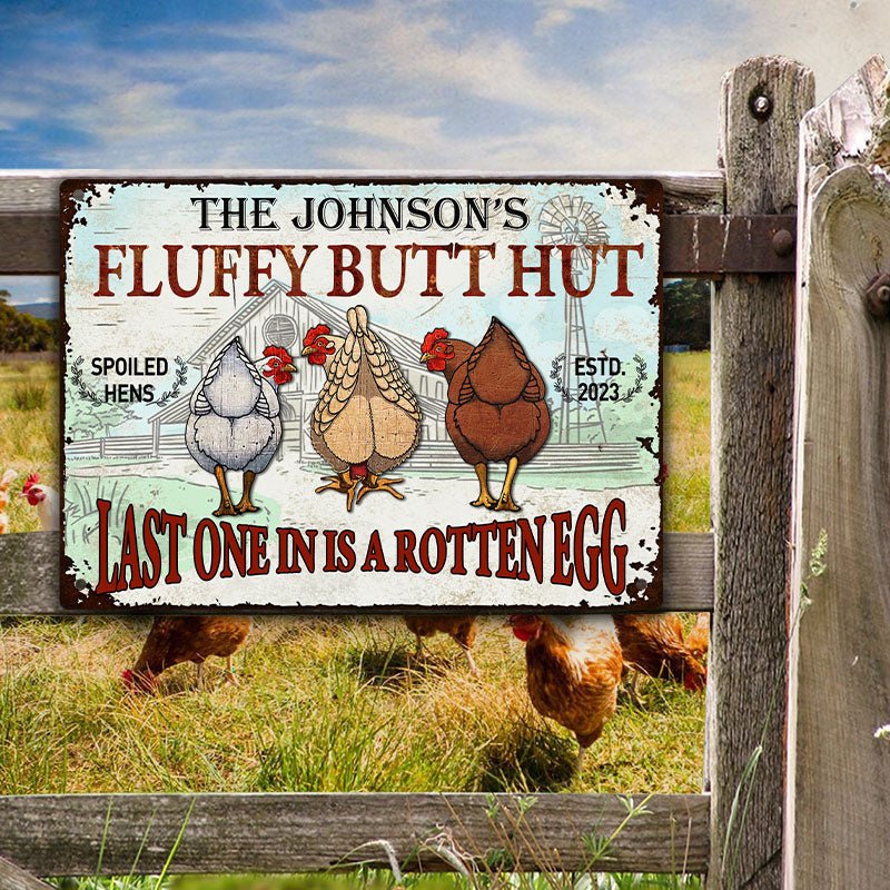 Farmers - Fluffy Butt Hut Nuggets - Personalized Metal Sign (LH) - The Next Custom Gift