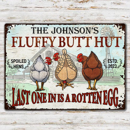 Farmers - Fluffy Butt Hut Nuggets - Personalized Metal Sign (LH) - The Next Custom Gift