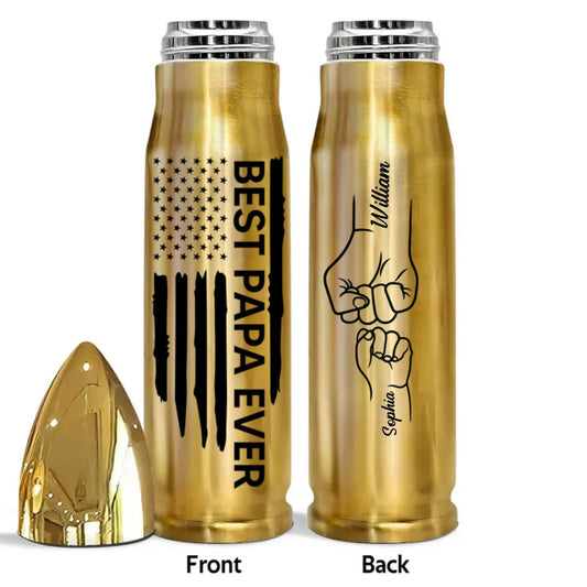 Father - Best Dad Papa - Personalized Bullet Tumbler - The Next Custom Gift