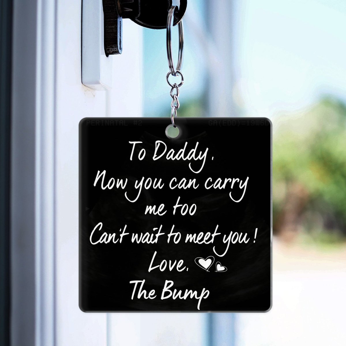 Father - Custom Photo To Daddy Now You Can Carry Me Too - Personalized Acrylic Keychain - The Next Custom Gift