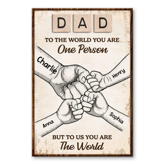 Father - Dad Grandpa To Us You Are The World Fist Bump - Personalized Poster (TL) - The Next Custom Gift