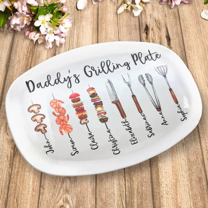Father - Daddy Grilling Master - Personalized Plate - The Next Custom Gift