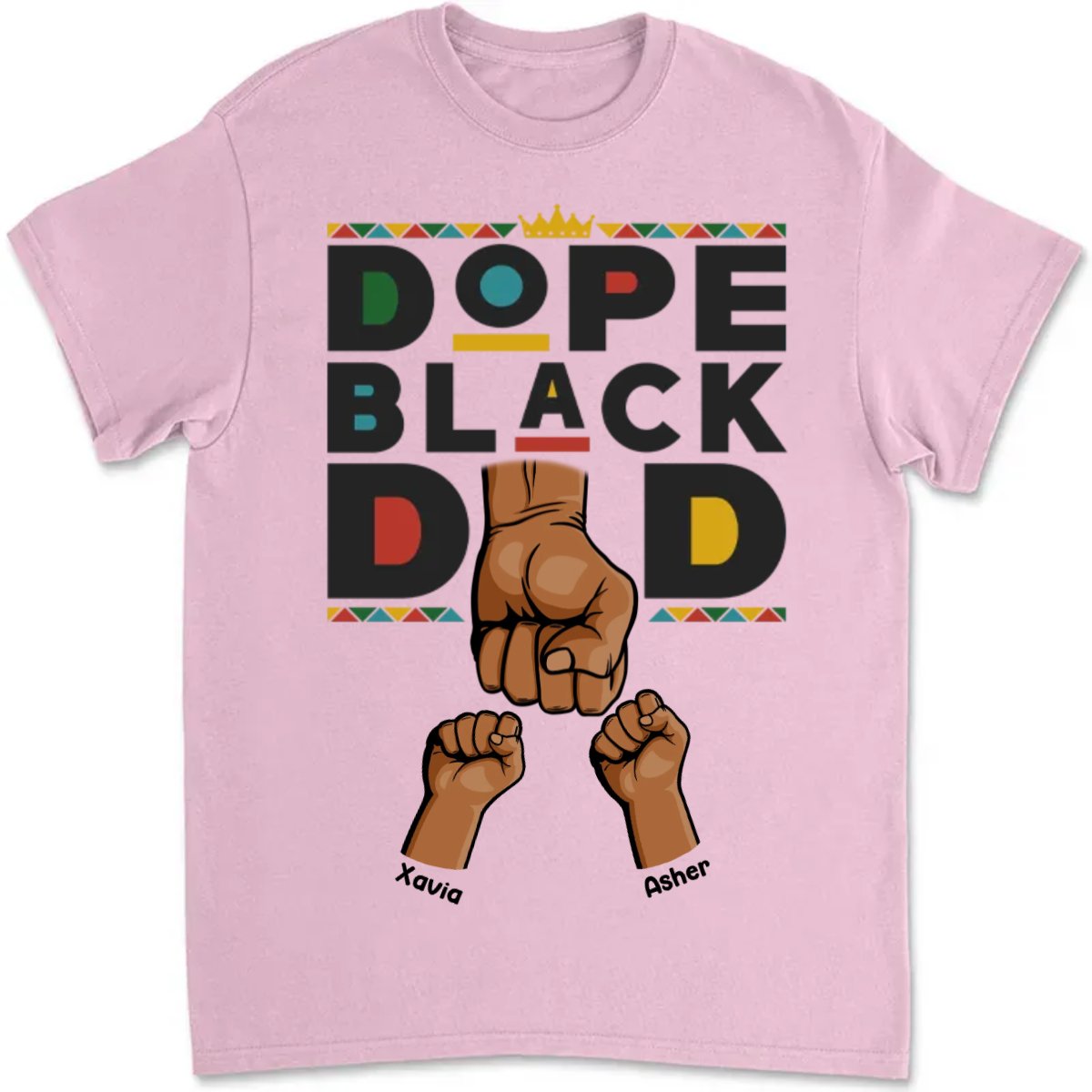 Father - Dope Black Dad - Personalized T - shirt - The Next Custom Gift