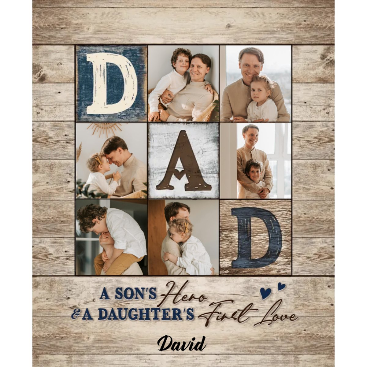 Father's Day - A Son's Hero & A Daughter's Firsr Love - Personalized Poster (TL) - The Next Custom Gift