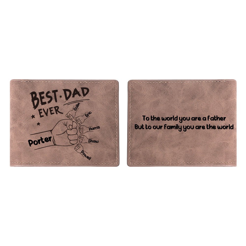 Father's Day - Best Dad Ever Fist Bump Handshake - Personalized Wallet (HJ) - The Next Custom Gift