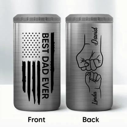 Fatherƒ??s Day - Best Dad Ever - Personalized 4 In 1 Can Cooler Tumbler - The Next Custom Gift