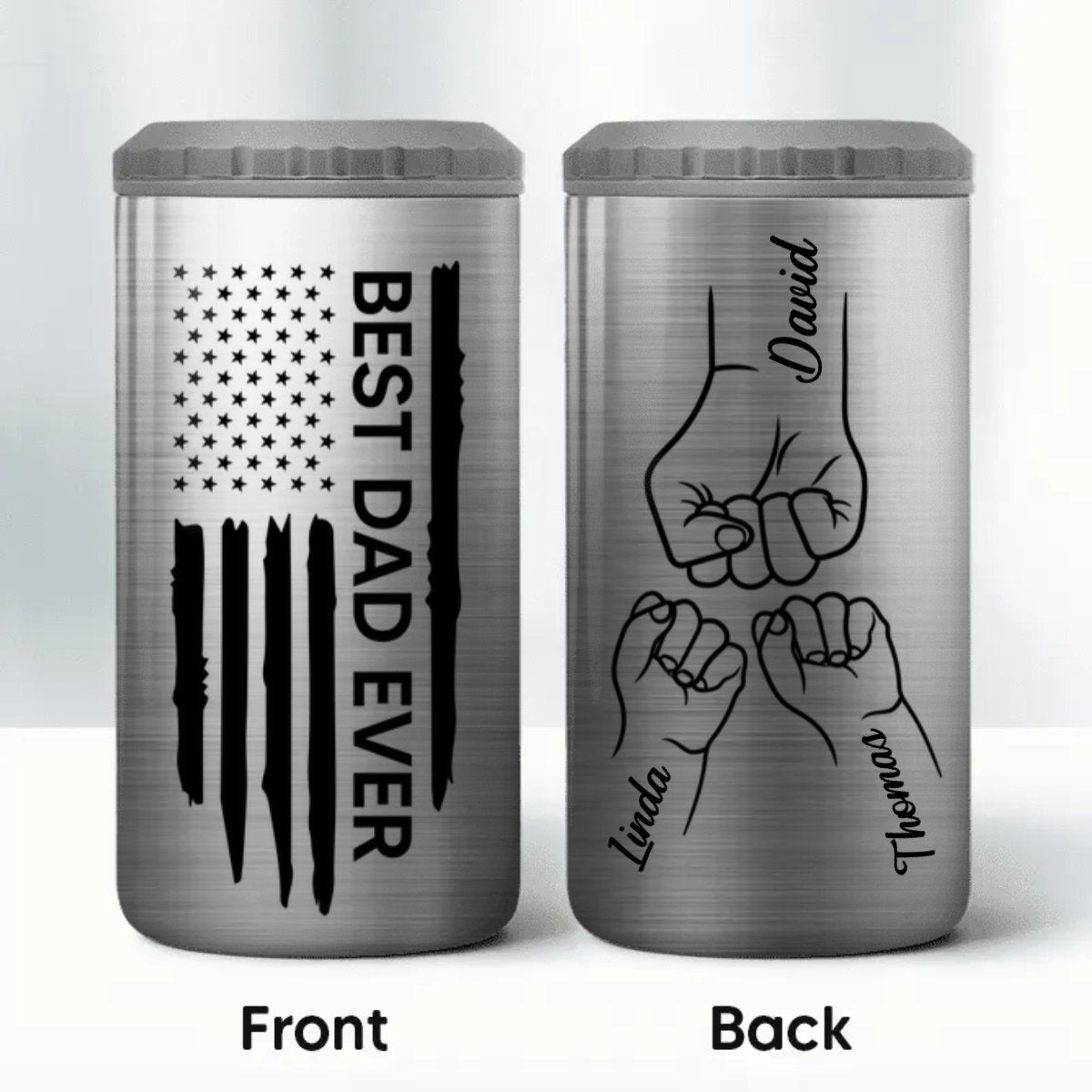 Fatherƒ??s Day - Best Dad Ever - Personalized 4 In 1 Can Cooler Tumbler - The Next Custom Gift