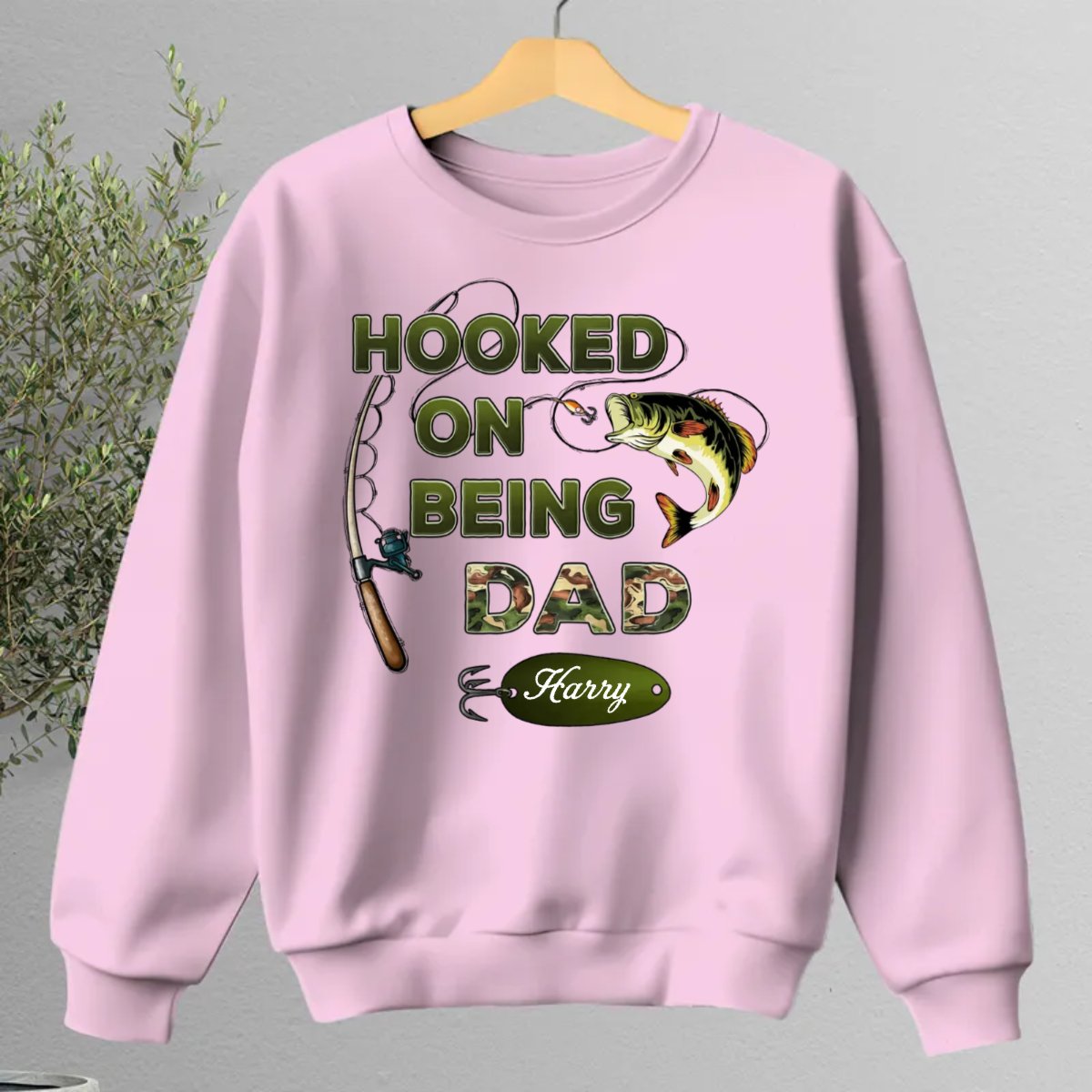 Father's Day - Hooked On Being Grandpa Papa Fishing Camouflage - Personalized T - Shirt, Hoodie, Sweatshirt (HJ) - The Next Custom Gift