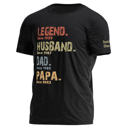 Father's Day - Legend, Husband, Dad And Papa Since - Personalized 3D T - shirt - The Next Custom Gift