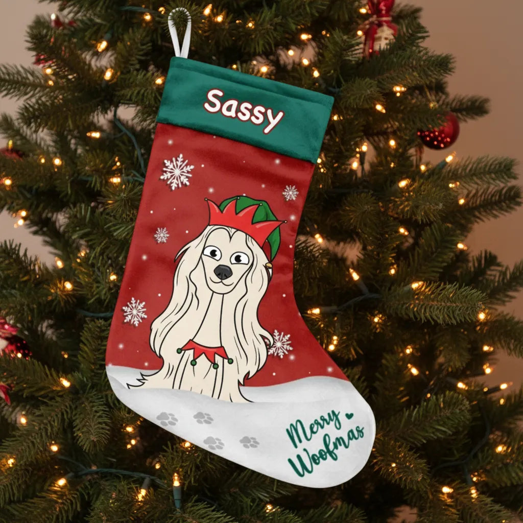Merry Woofmas - Dog Personalized Custom Christmas Stocking - Christmas Gift For Pet Owners, Pet Lovers