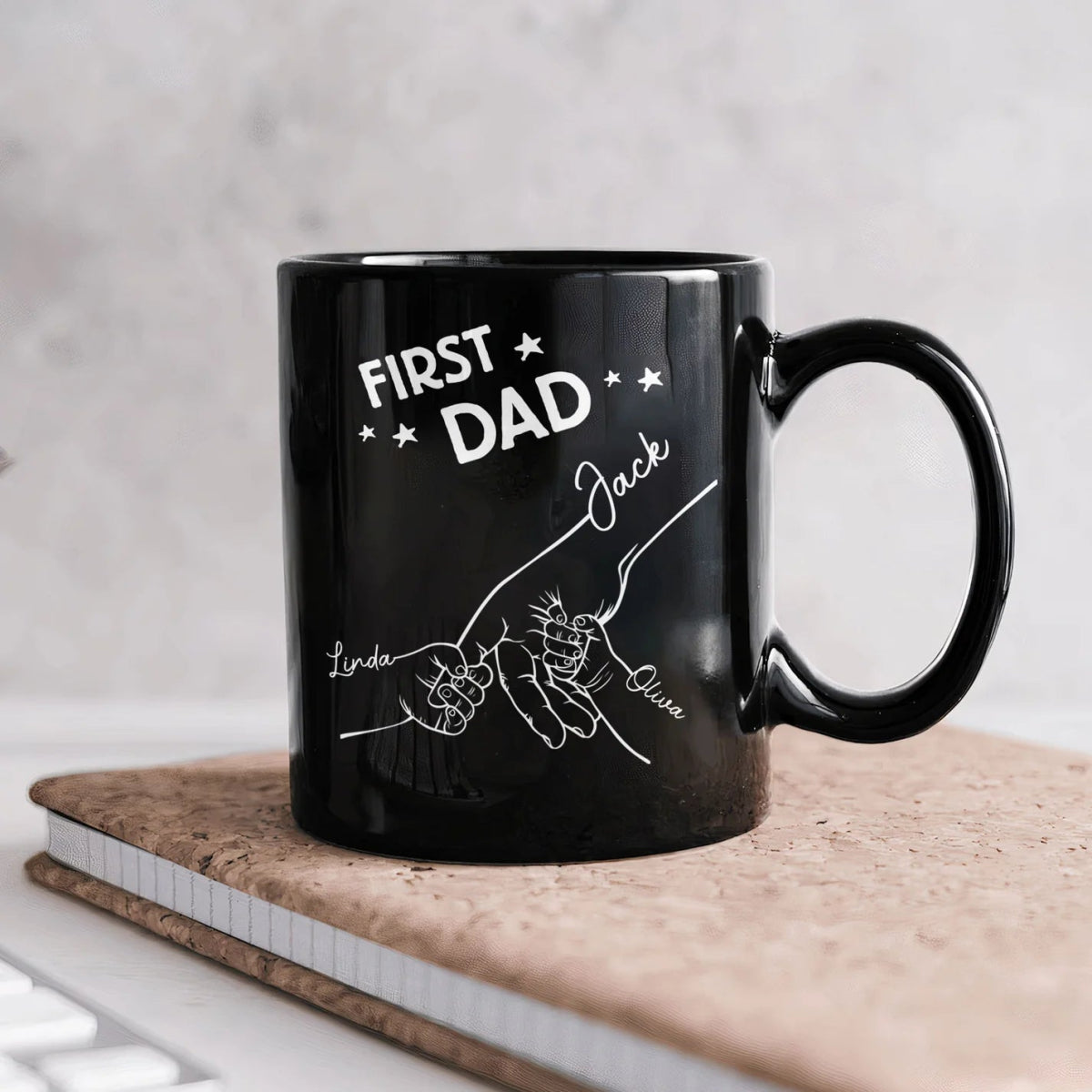 First Dad Now Grandpa Fist Bump - Personalized Mug - The Next Custom Gift