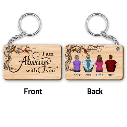 Hard To Forget Cardinal Memorial Remembrance Gift Family Personalized Wooden Keychain