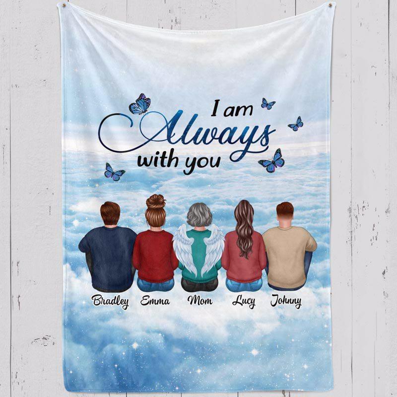 Always With You Sky Family Memorial Personalized Fleece Blanket