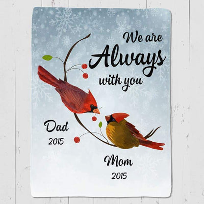 Memorial Cardinal Always With You Personalized Fleece Blanket