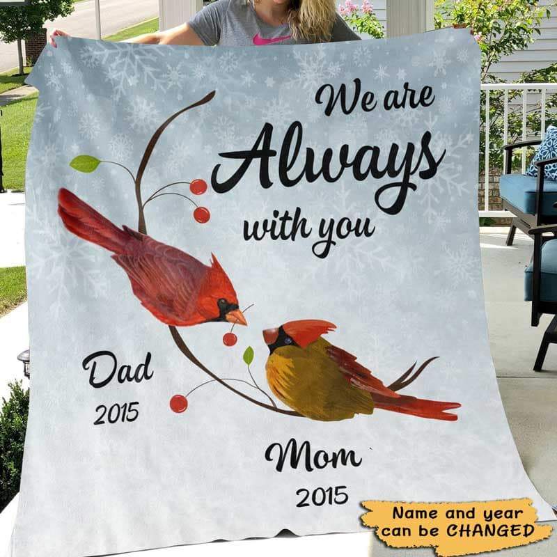 Memorial Cardinal Always With You Personalized Fleece Blanket