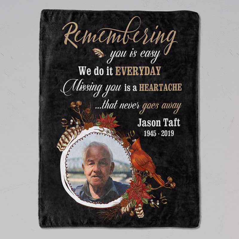Missing You Is Heartache - Photo Memorial Personalized Fleece Blanket