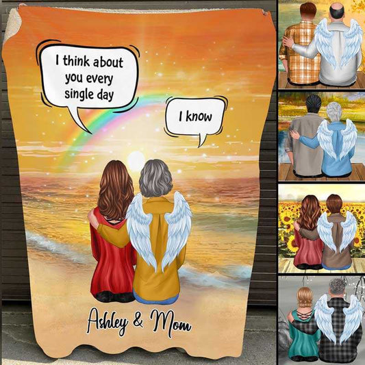 Think About Your Every Day Memorial Conversation Personalized Fleece Blanket