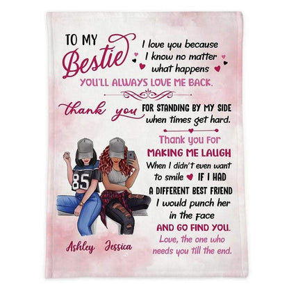 To My Selfie Bestie Personalized Fleece Blanket