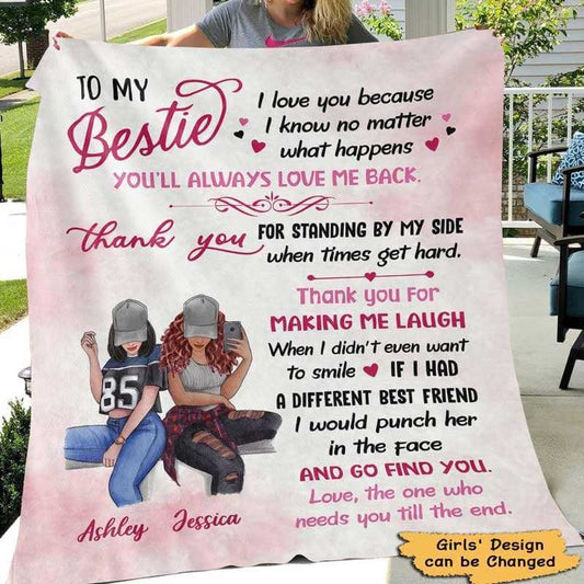 To My Selfie Bestie Personalized Fleece Blanket