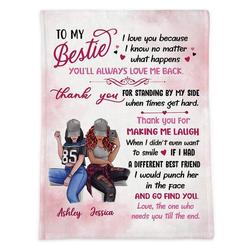 To My Selfie Bestie Personalized Fleece Blanket