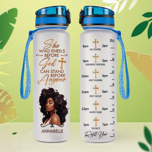 Friend - She Who Knew Before Gods - Personalized Water Tracker Bottle - The Next Custom Gift