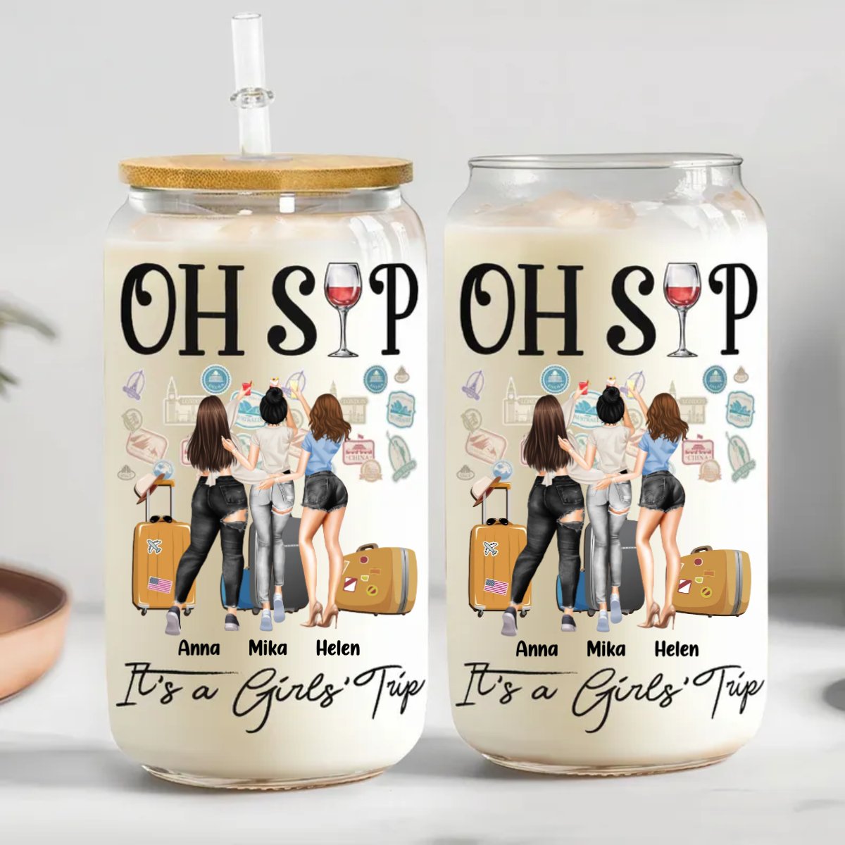 Friends - It's A Girls' Trip - Personalized Glass Can - The Next Custom Gift