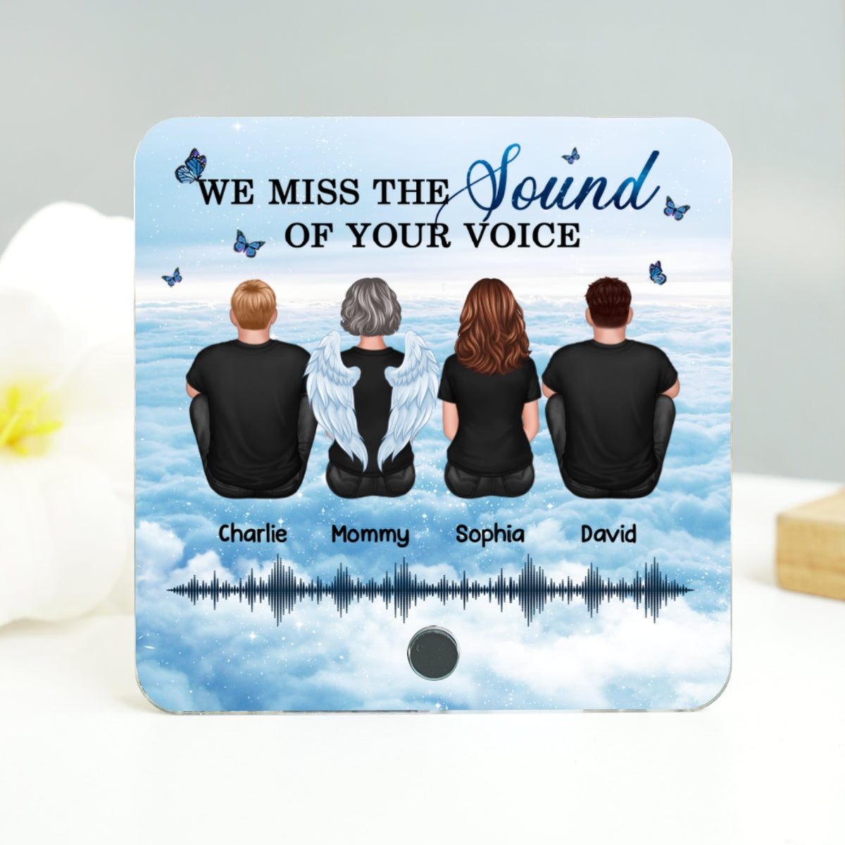 Miss The Sound Of Your Voice Memorial Voice Message Remembrance Keepsake Personalized Music Fridge Magnet