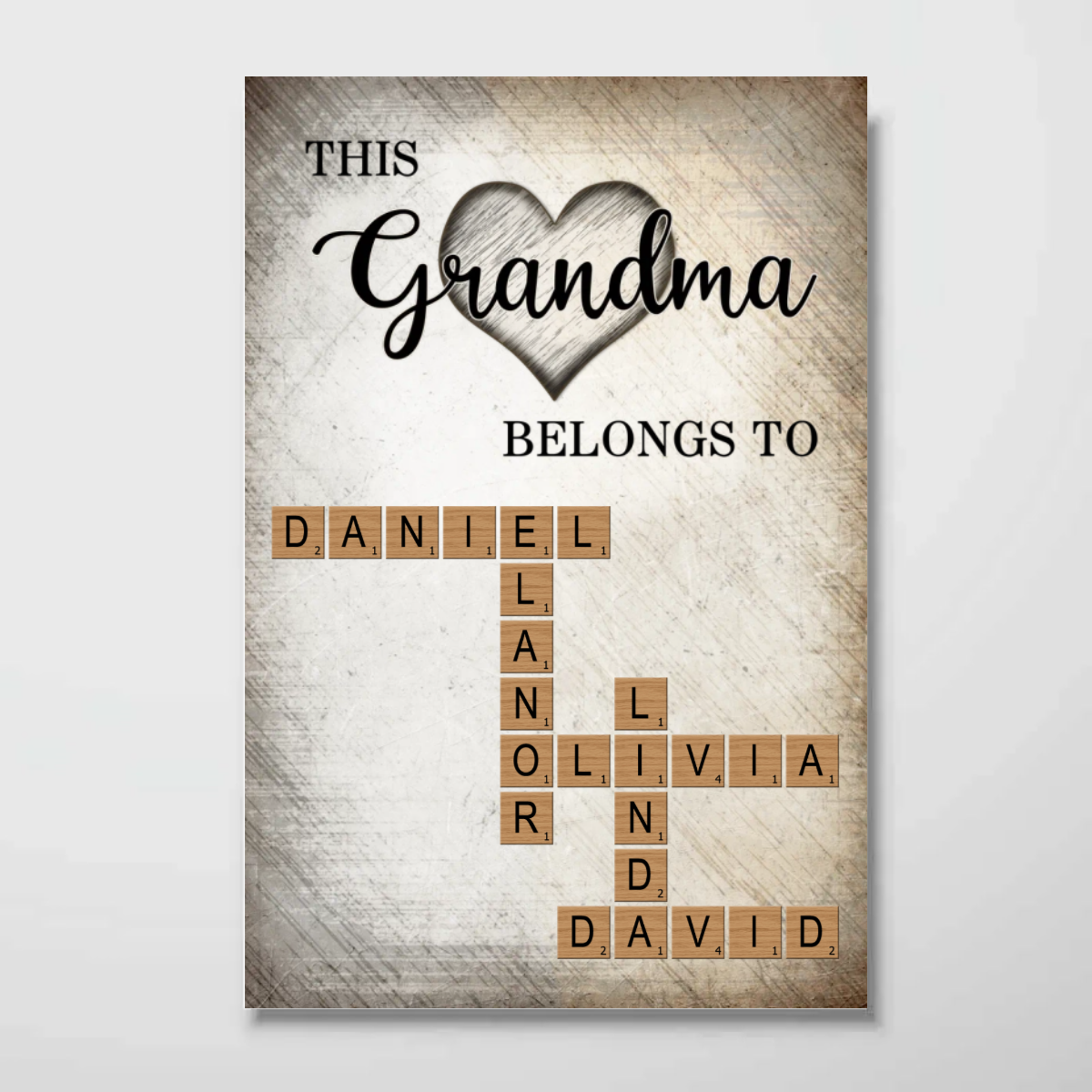 This Grandma Belongs To Grandkids Crossword Puzzle Art Personalized Poster