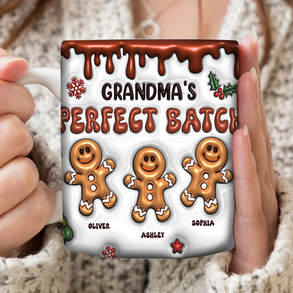 Grandma's Perfect Batch Gingerbread Grandkids Personalized Mug