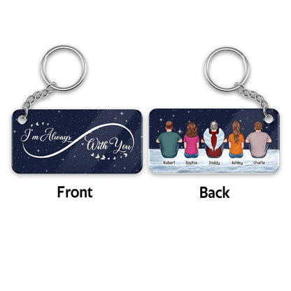 Infinity Night Sky Always With You Whole Family Memorial Remembrance Gift Personalized Acrylic Keychain