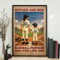 Mother And Son Baseball Partners For Life - Personalized Poster - Mother's Day Gift, Gift For Mom