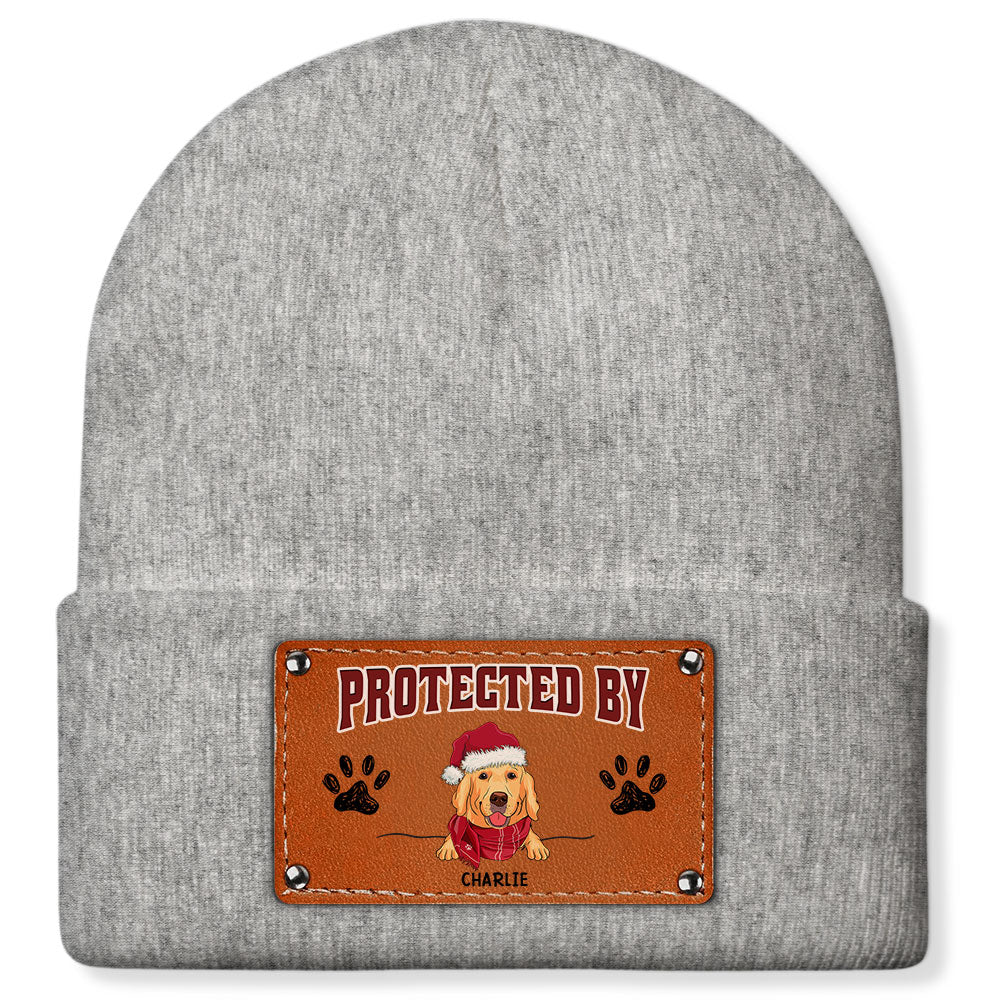 Protected By Dog Christmas - Personalized Custom Beanie