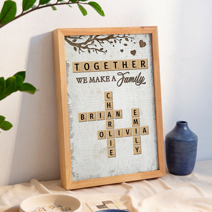 Together We Make A Family Crossword Puzzle Art Personalized Poster